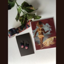 Water Baby earring, notecard, and washi set