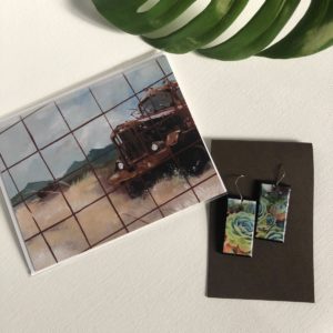 Trucculent earring and notecard set