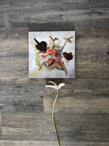 8x8 Anthurium Bouquet aluminum print