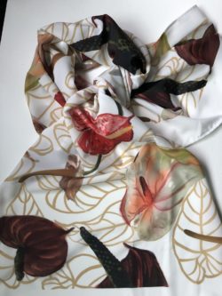 Anthurium scarf in White