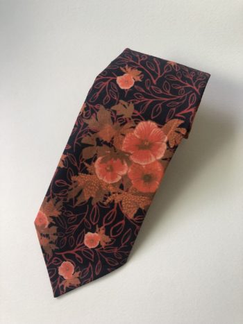 Cranberry Hibiscus necktie in Glam