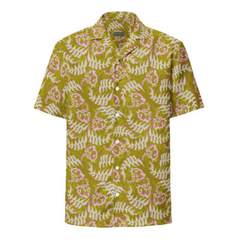 Ama'u Aloha Shirt in Lime/Pink