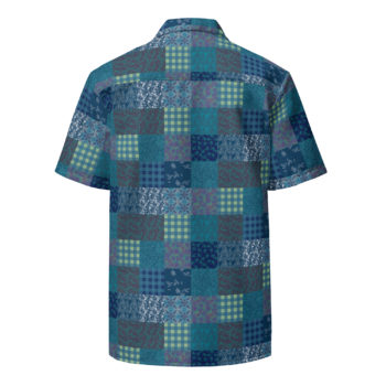 Hawai'i Patchwork Aloha Shirt in Blue - Image 2