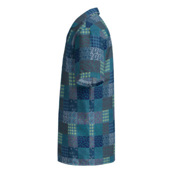 Hawai'i Patchwork Aloha Shirt in Blue - Image 4