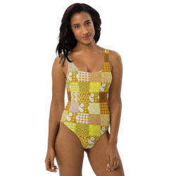 One-Piece Swimsuit in Retro Patchwork