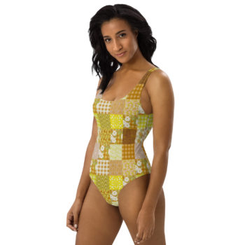 One-Piece Swimsuit in Retro Patchwork - Image 4