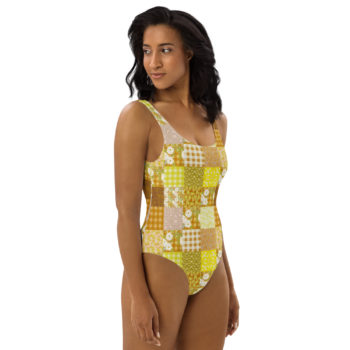 One-Piece Swimsuit in Retro Patchwork - Image 2