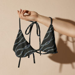 Tahitian Strands Triangle Top in Black
