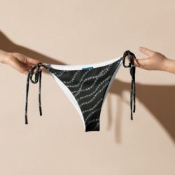 Tahitian Strands String Bikini Bottom in Black